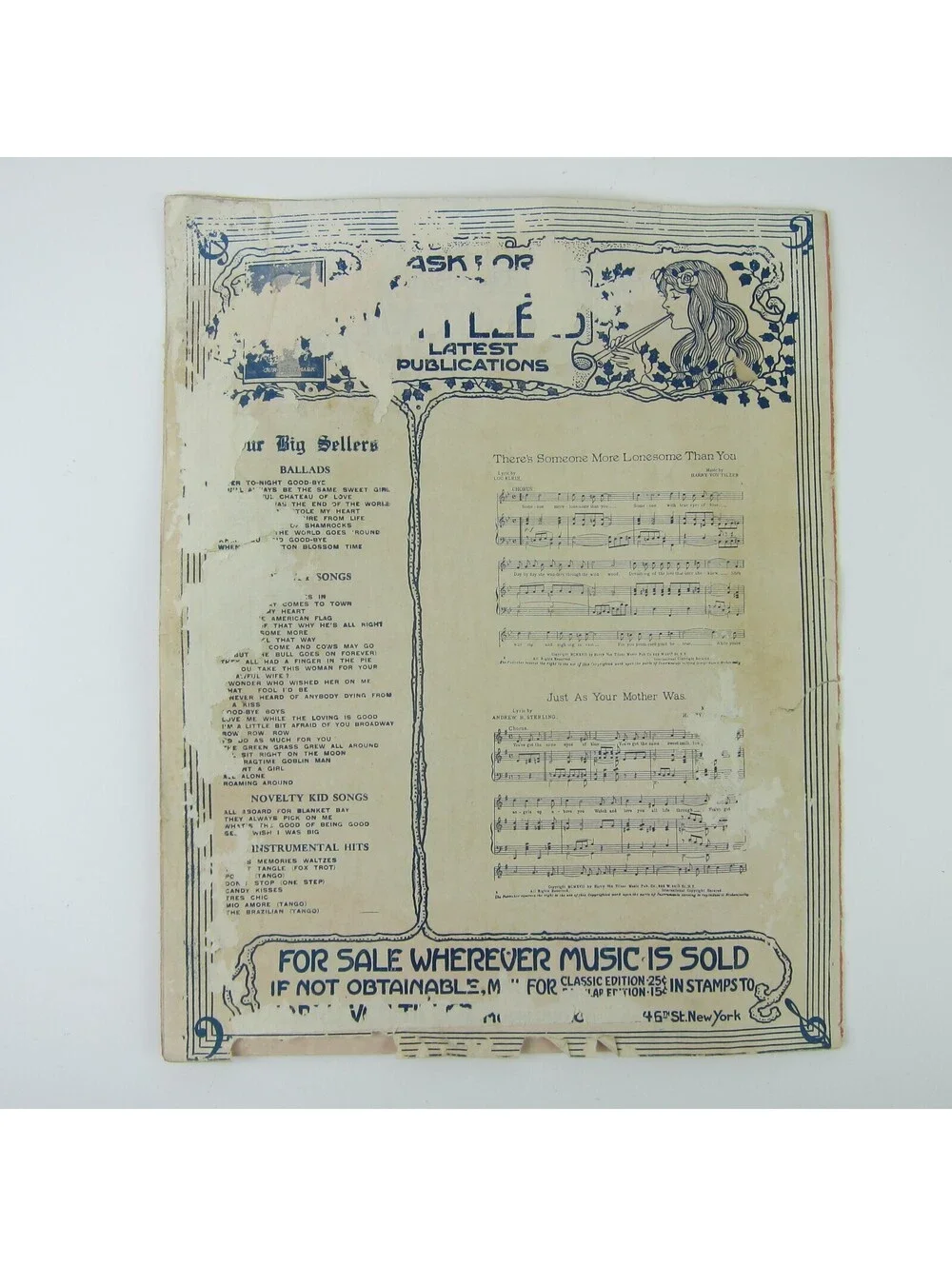 Sheet Music When I Send You a Picture of Berlin WWI Fay Ryan Dreyer Antique 1918